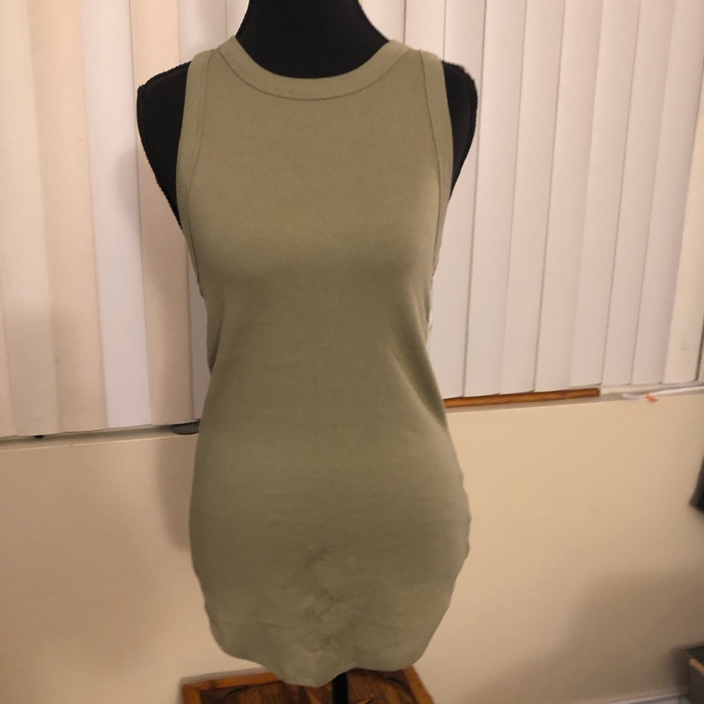 a new day Olive Tank Top with High Crew Neck